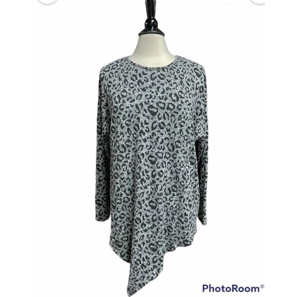 Joseph Ribkoff Grey & Black Animal Print Tunic Size 8